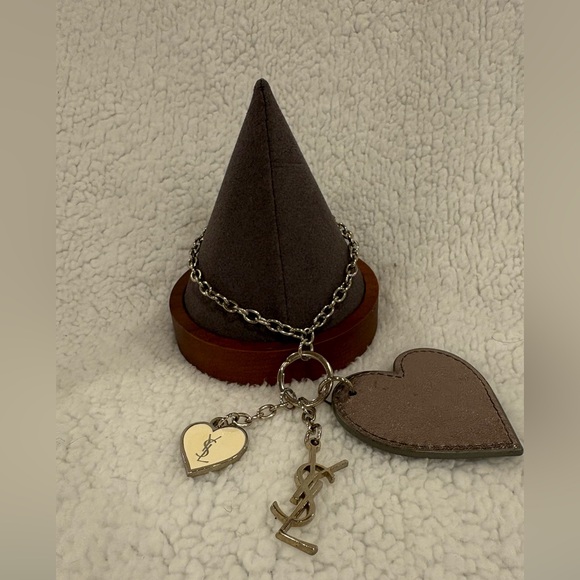Yves Saint Laurent Silver Bracelet/Charm Set